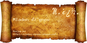 Mladen Ágnes névjegykártya
